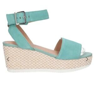 Geox Respira Luxury Comfort Sandal Wedge Light Blue / Teal Size 41 10.5GUC